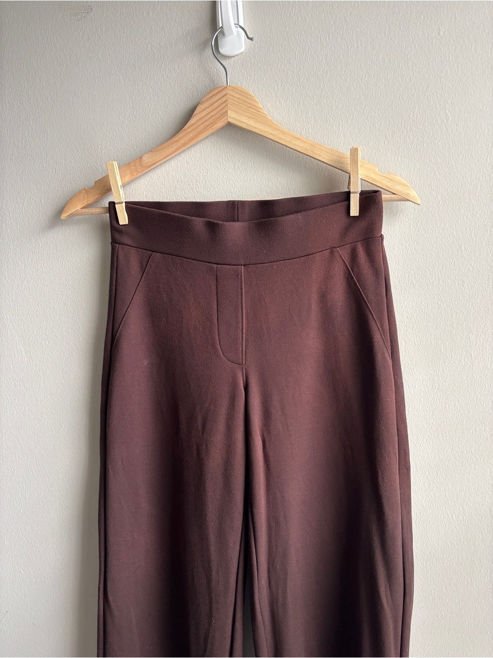 Quince Wide-Leg Ponte Pants — Dark Brown - Picture 3 of 6